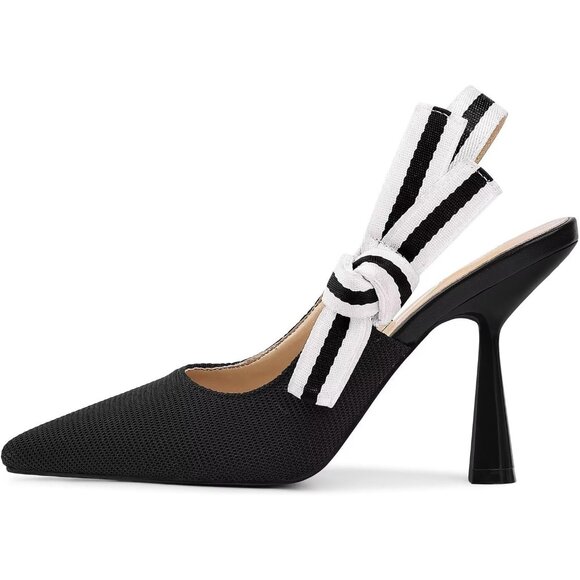 Women's Heels Closed Pointed Toe High Heels Bowknot Work Wedding Pumps Shoes - Picture 2 of 7